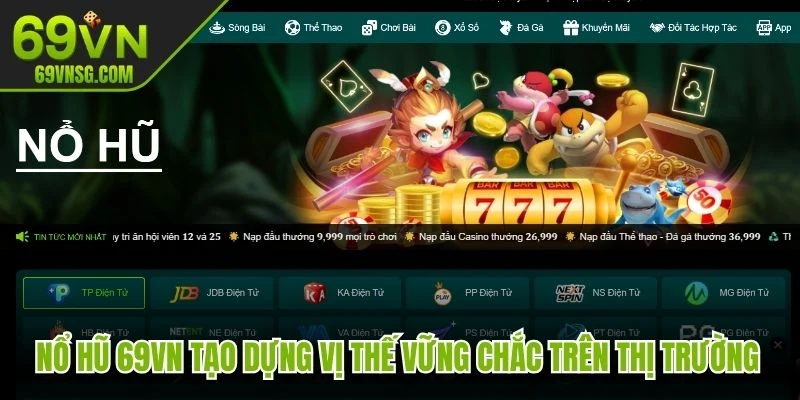 Nổ hũ 69VN tạo dựng vị thế vững chắc trên thị trường game đổi thưởng