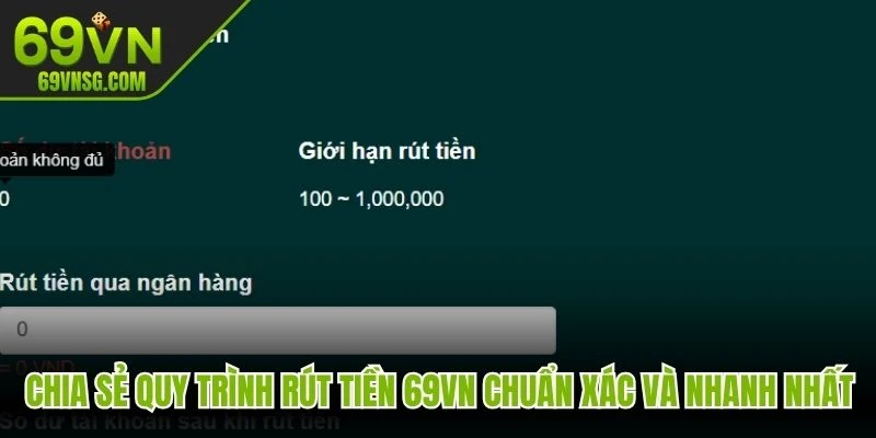 Chia sẻ quy trình rút tiền 69VN chuẩn xác và nhanh nhất