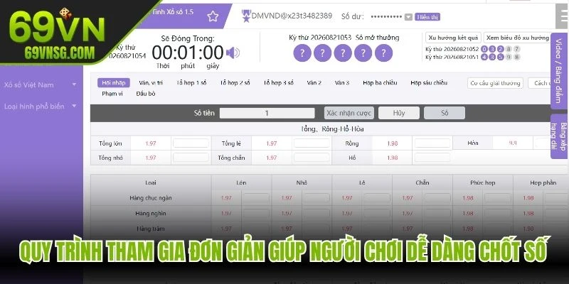 Quy trình tham gia đơn giản giúp người chơi dễ dàng chốt số mỗi ngày